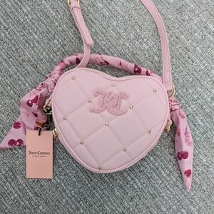 BNWT Juicy Couture Heart-Shaped Holding The Line Cherries Bag/Purse